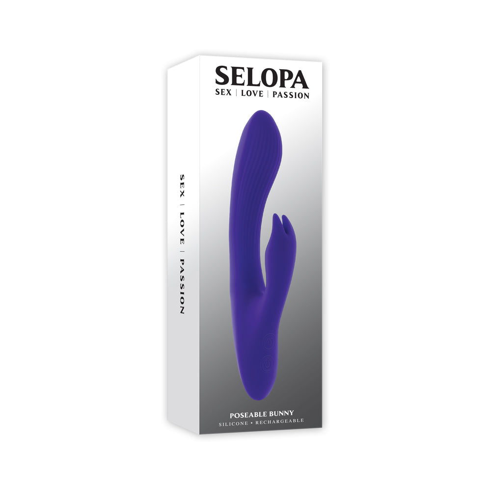 Selopa Poseable Bunny Rechargeable Dual Stimulator – Purple