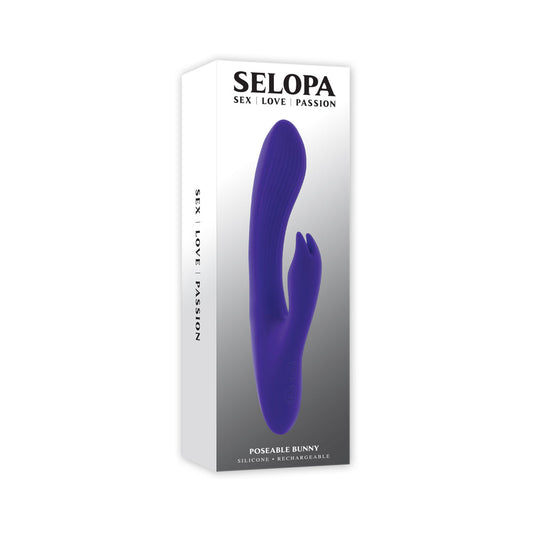 Selopa Poseable Bunny Rechargeable Dual Stimulator – Purple