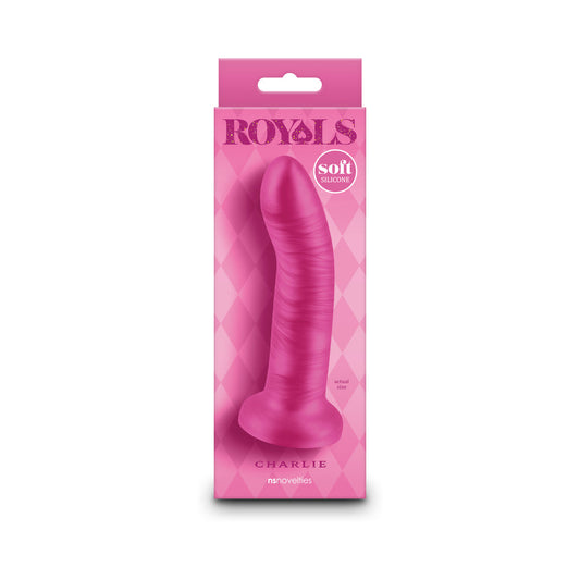 Royals Charlie 5 in. Metallic Curved Dildo – Hot Pink