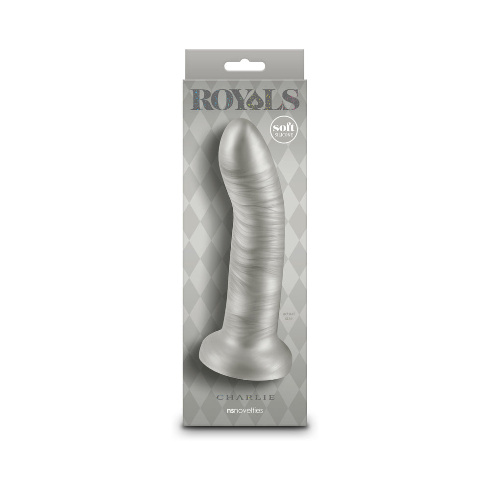 Royals Charlie 7 in. Metallic Curved Dildo – Champagne