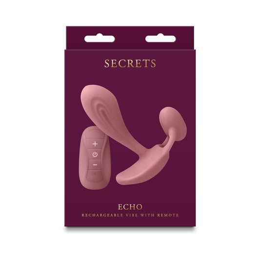 Secrets Echo Insertable Vibe with Remote – Dusty Rose