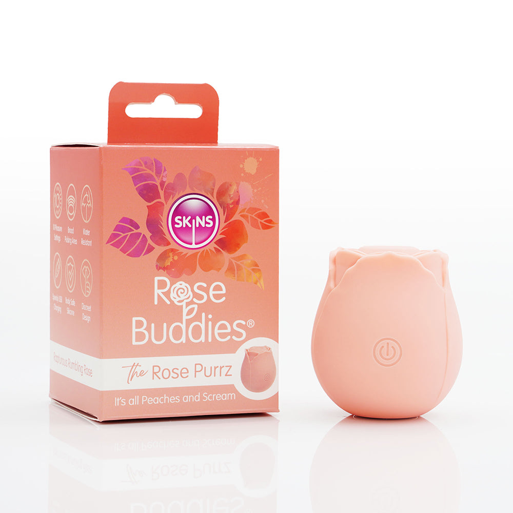 Skins Rose Buddies The Rose Purrz - Silicone Vibrator with 10 Pleasure Settings - Light Pink