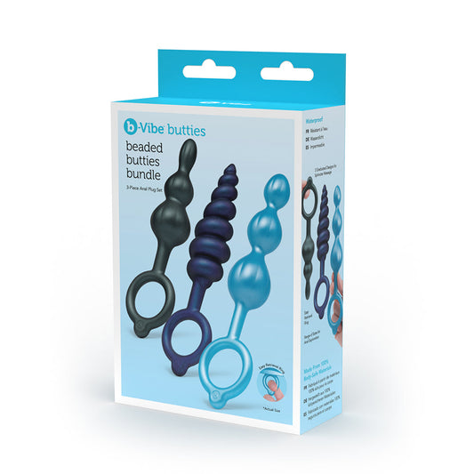 b-Vibe Beaded Butties Bundle 3-Piece Anal Plug Set – Assorted Colors