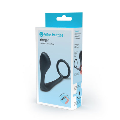 b-Vibe Ringer Cock Ring & Prostate Plug – Gray