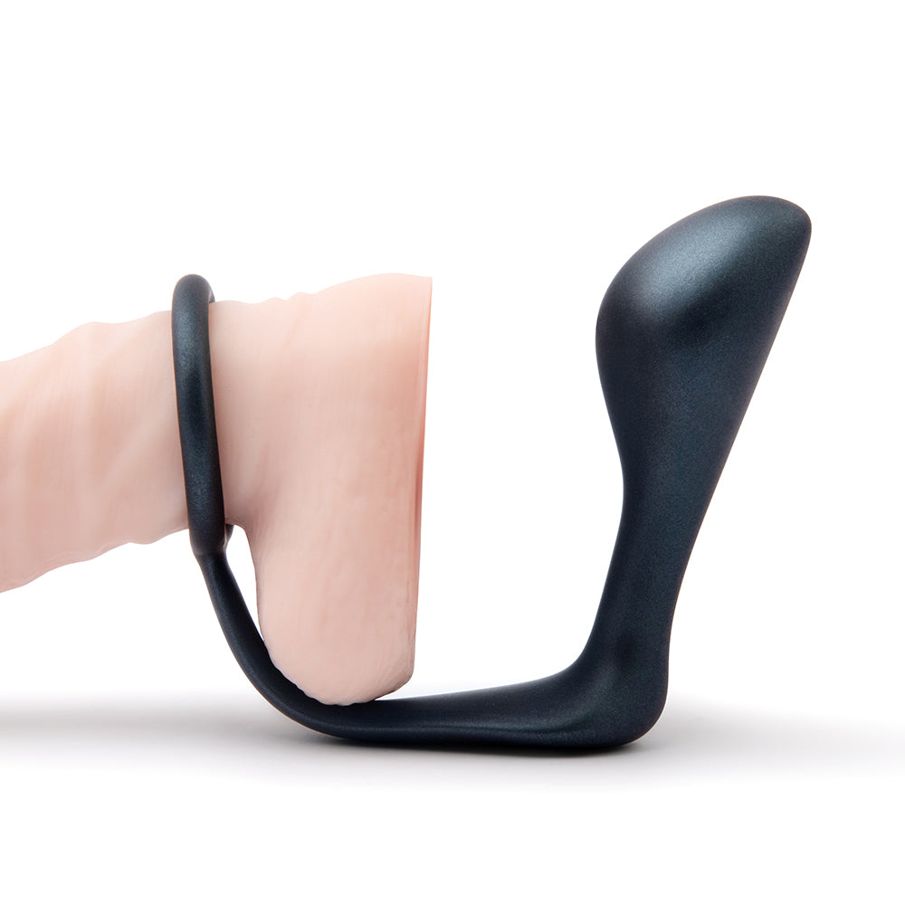 b-Vibe Ringer Cock Ring & Prostate Plug – Gray
