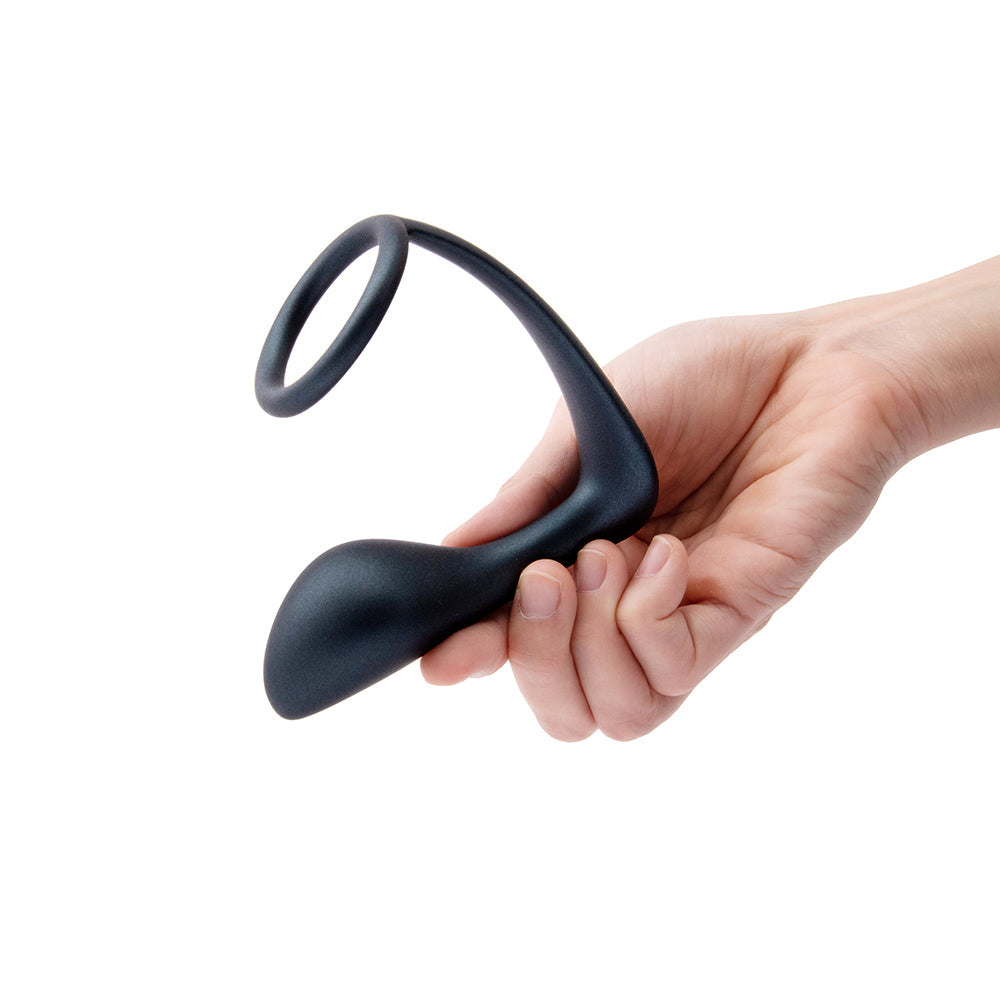 b-Vibe Ringer Cock Ring & Prostate Plug – Gray