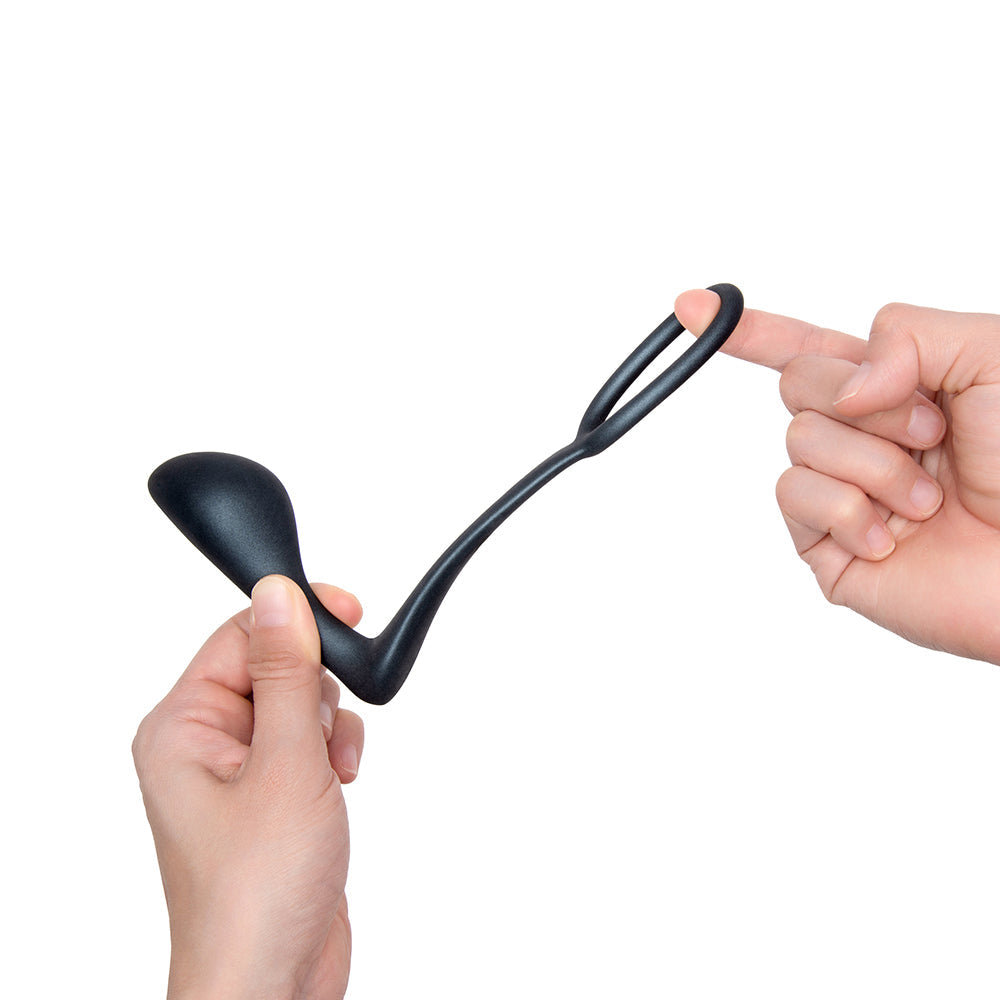 b-Vibe Ringer Cock Ring & Prostate Plug – Gray
