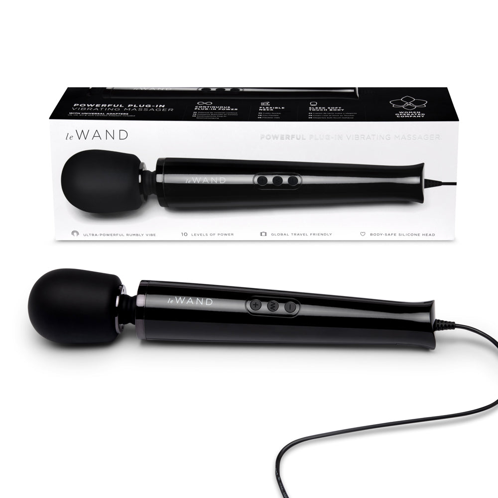 Le Wand Plug-In Vibrating Massager – Black