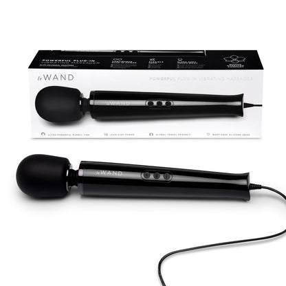 Le Wand Plug-In Vibrating Massager – Black
