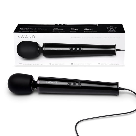 Le Wand Plug-In Vibrating Massager – Black