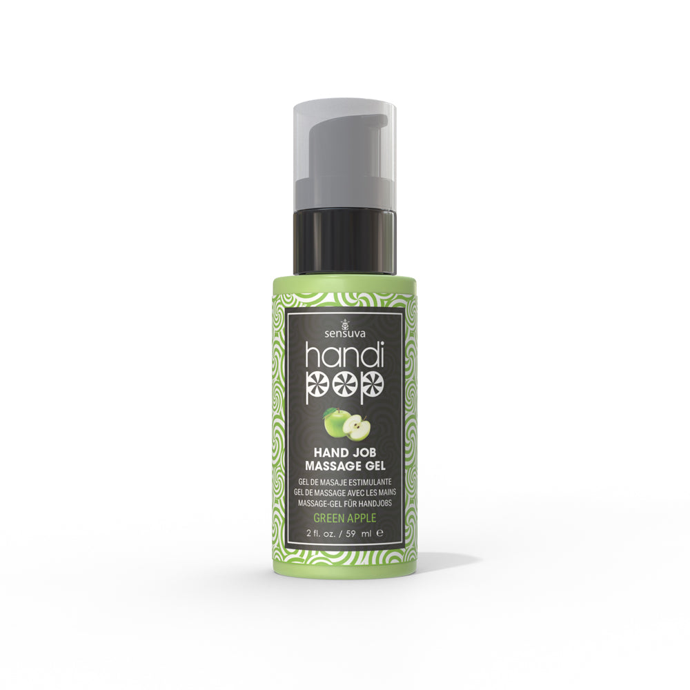 Sensuva HandiPop Edible Hand Job Massage Gel – Green Apple, 2 oz