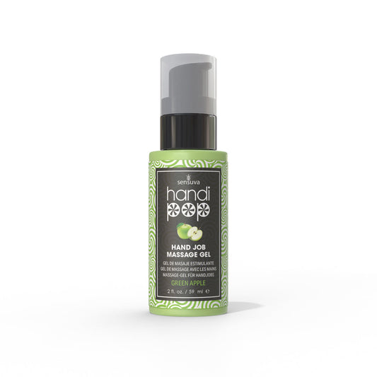 Sensuva HandiPop Edible Hand Job Massage Gel – Green Apple, 2 oz