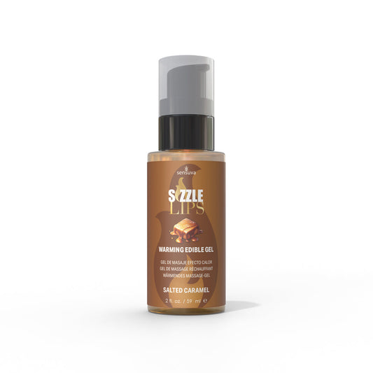 Sensuva Sizzle Lips Warming Gel – Edible Warming Gel – Salted Caramel – 2 oz
