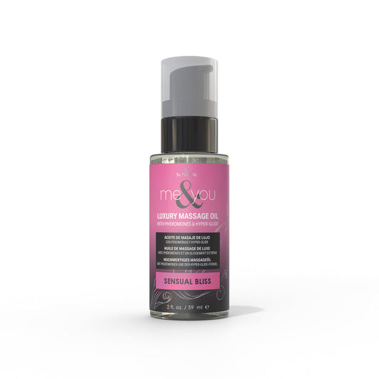 Sensuva Me & You Pheromone-Infused Luxury Massage Oil – Sensual Bliss, 2 oz, Hot Pink