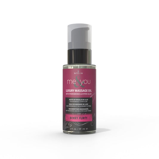 Sensuva Me & You Pheromone-Infused Luxury Massage Oil – Berry Flirty – 2 oz.