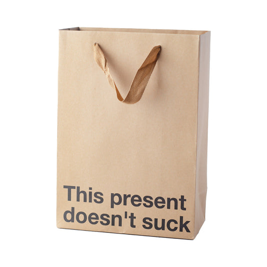 Wood Rocket Snarky Gift Bags - This Present 3pk - Tan