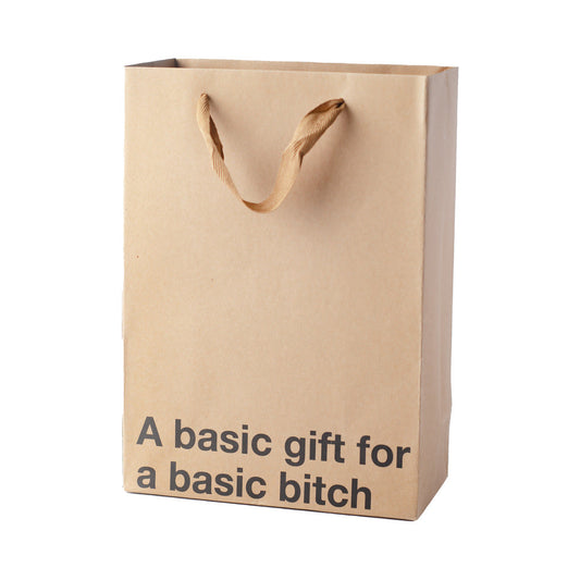 Wood Rocket Snarky Gift Bags A Basic Gift 3pk - Tan