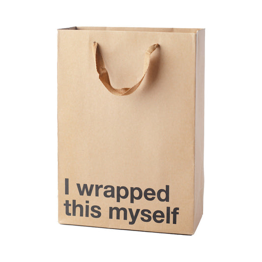 Wood Rocket Snarky Gift Bags Wrapped This Myself 3pk - Tan