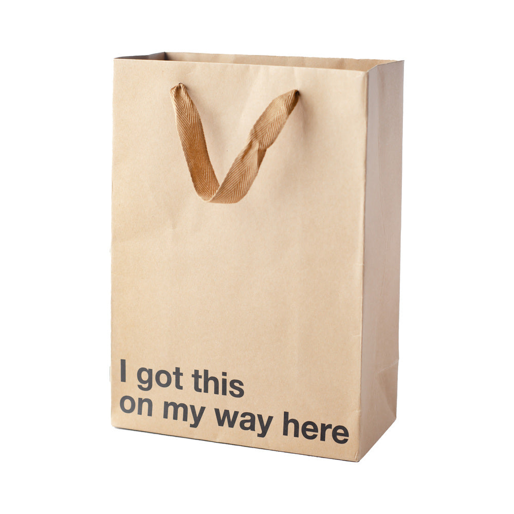 Wood Rocket I Got This On My Way Here Snarky Gift Bags – Tan