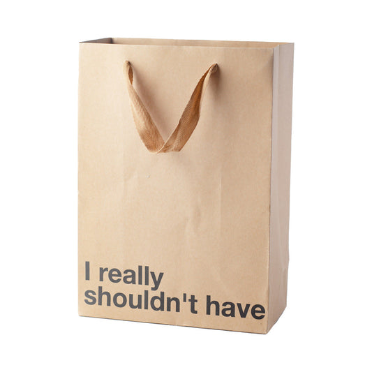 Wood Rocket I Really Shouldn't Have Snarky Gift Bags – Tan
