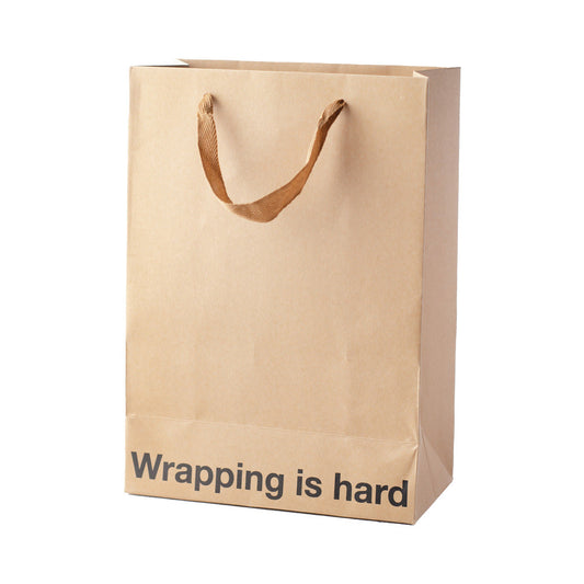 Wood Rocket Snarky Gift Bags Wrapping Is Hard – Tan