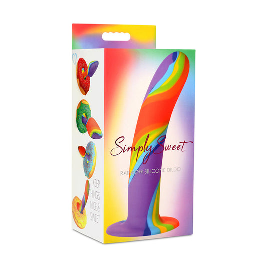 Curve Novelties Simply Sweet Rainbow Silicone Dildo – 6.75in – Flexible