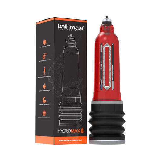 Bathmate Hydromax8 Penis Pump – Red – Enhanced Performance for Sizes 6-8in