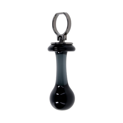 Gender X Blow Pop Black Glass Plug with Flared Base