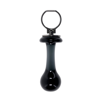 Gender X Blow Pop Black Glass Plug with Flared Base