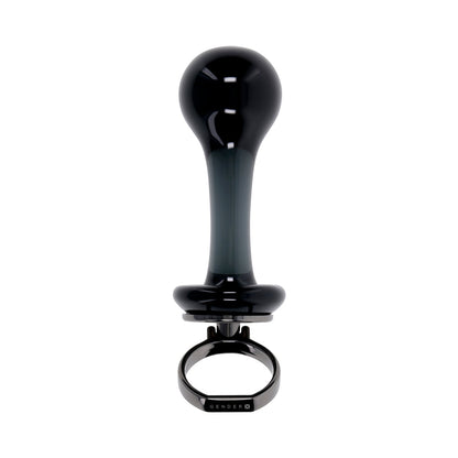 Gender X Blow Pop Black Glass Plug with Flared Base