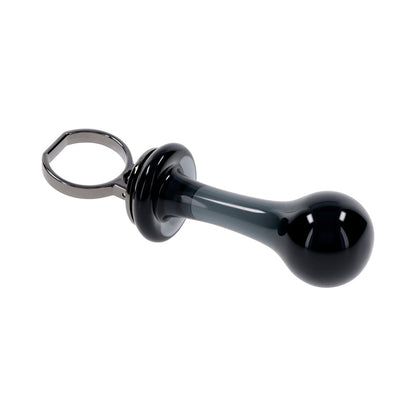 Gender X Blow Pop Black Glass Plug with Flared Base