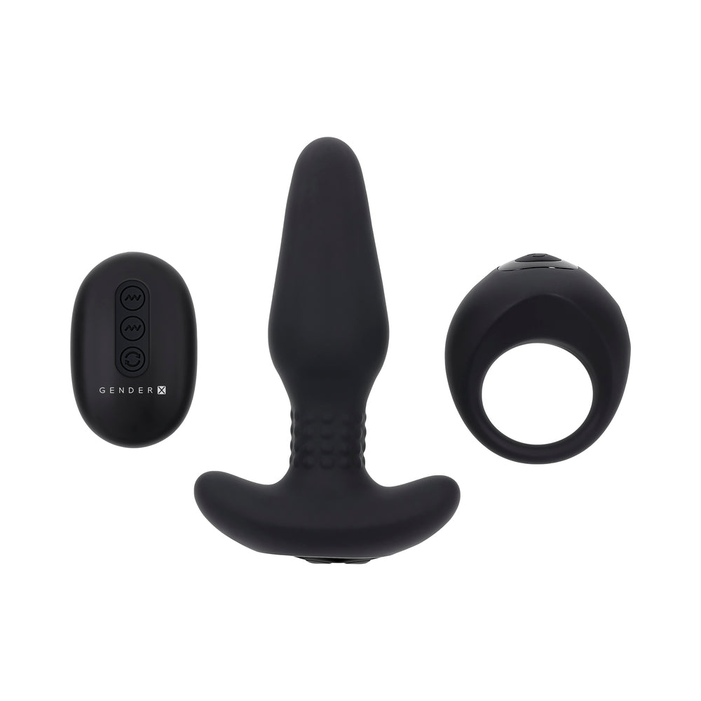 Gender X Teamwork Vibrating Remote-Control Toys Set – Black