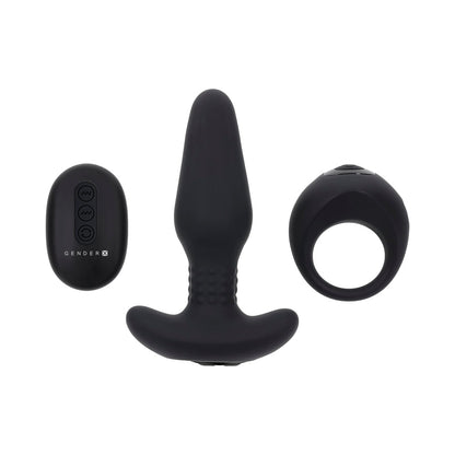 Gender X Teamwork Vibrating Remote-Control Toys Set – Black