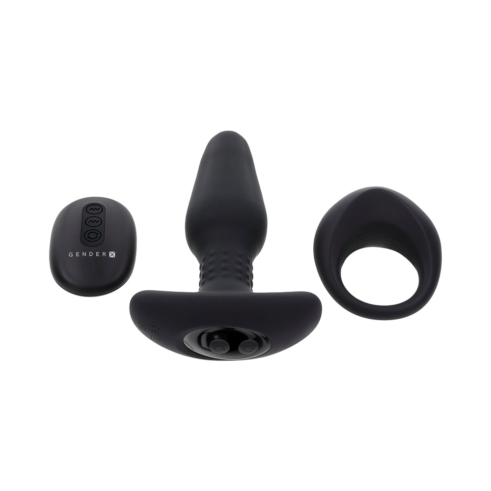 Gender X Teamwork Vibrating Remote-Control Toys Set – Black