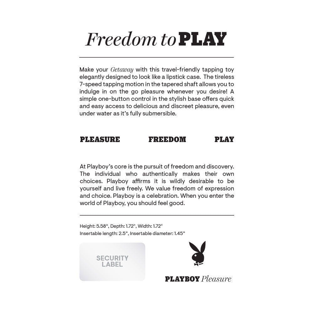 Playboy Getaway Tapping Toy – White, Travel-Friendly Design