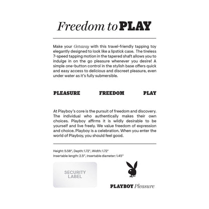 Playboy Getaway Tapping Toy – White, Travel-Friendly Design