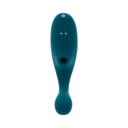 Playboy Charmer Dual Vibrator with Clitoral Suction - Deep Teal