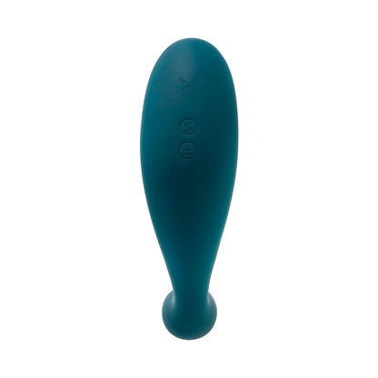 Playboy Charmer Dual Vibrator with Clitoral Suction - Deep Teal