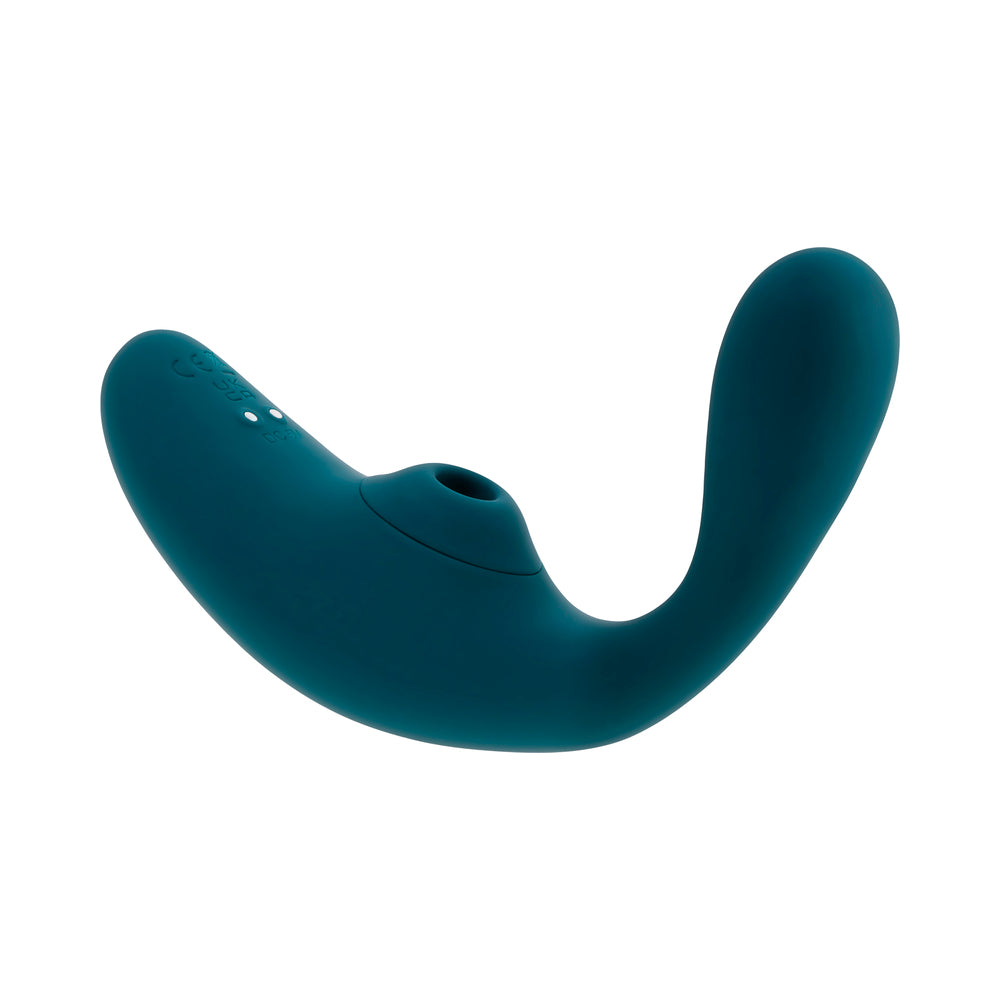 Playboy Charmer Dual Vibrator with Clitoral Suction - Deep Teal