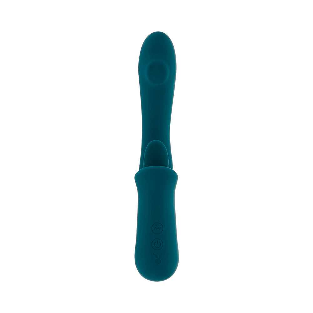 Playboy Harmony Deep Teal Tongue Vibrator with G-Spot Tapping