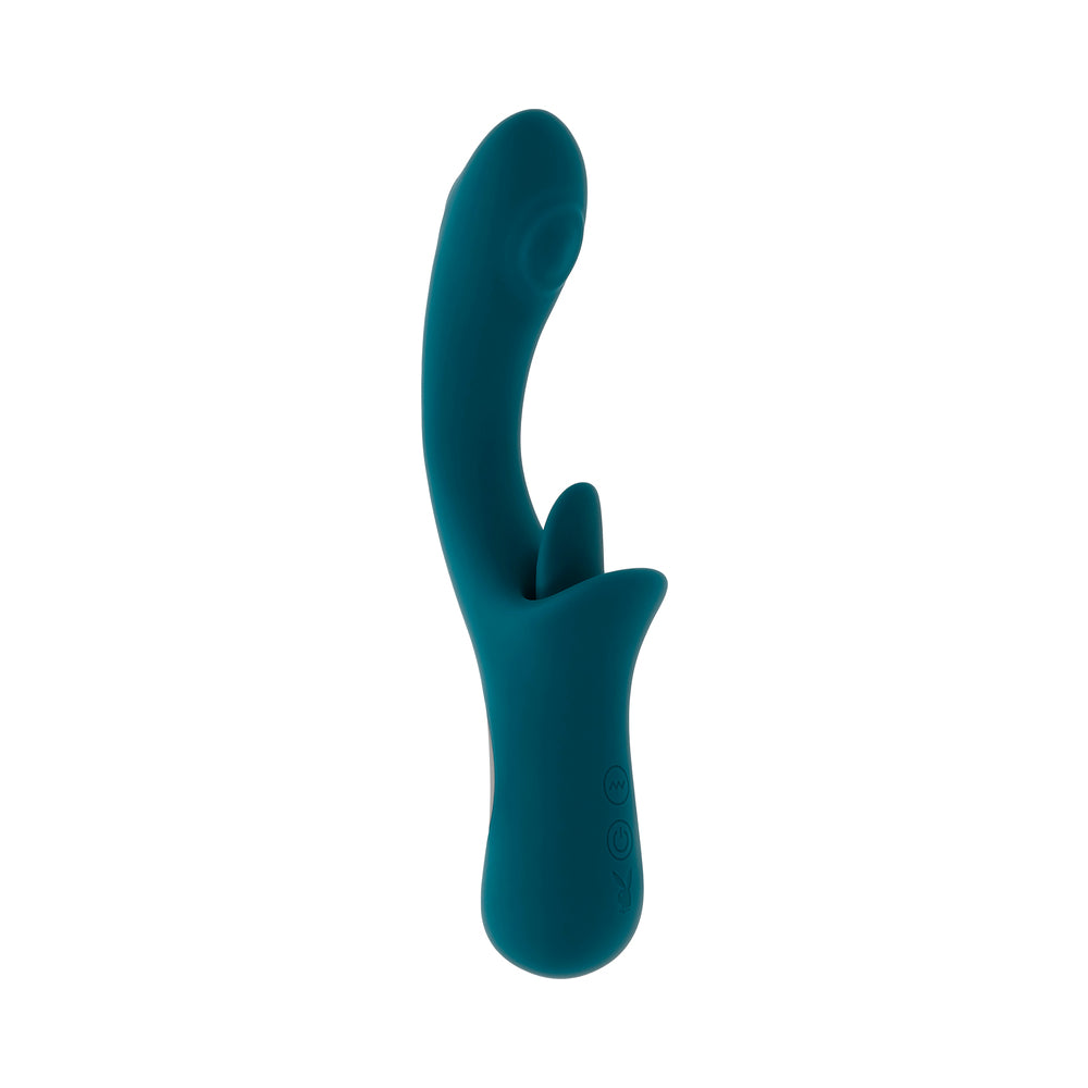 Playboy Harmony Deep Teal Tongue Vibrator with G-Spot Tapping