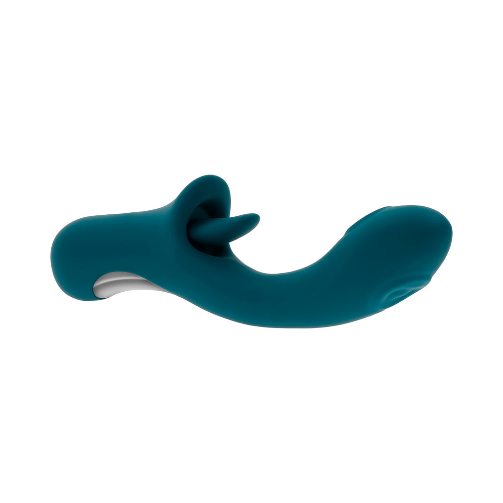 Playboy Harmony Deep Teal Tongue Vibrator with G-Spot Tapping