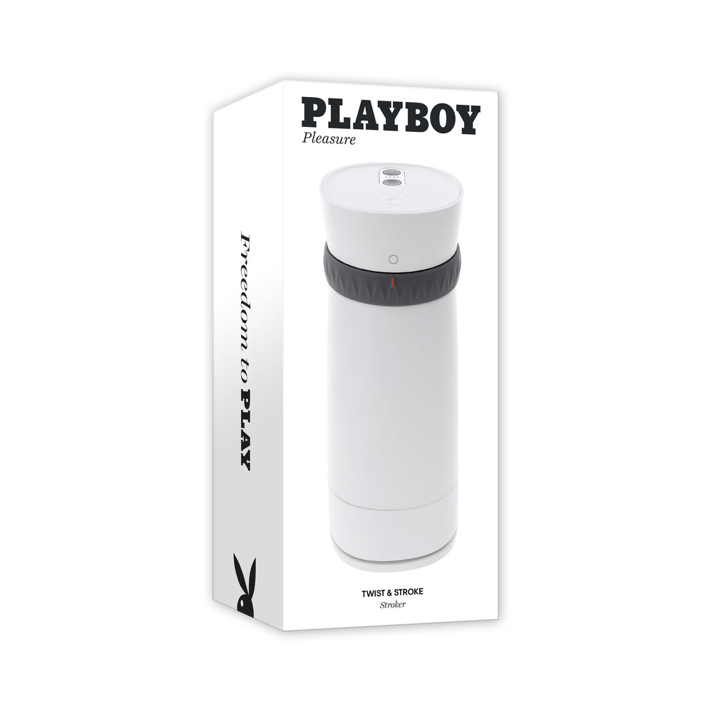 Playboy Twist & Stroke Frost - Vibrating Stroker with Heating Function - White