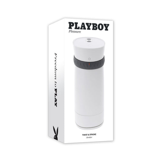Playboy Twist & Stroke Frost - Vibrating Stroker with Heating Function - White