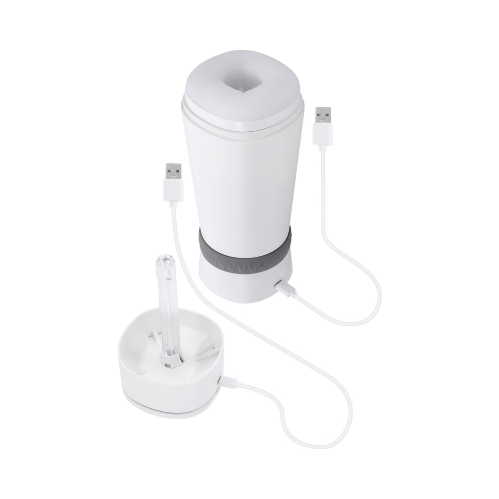 Playboy Twist & Stroke Frost - Vibrating Stroker with Heating Function - White
