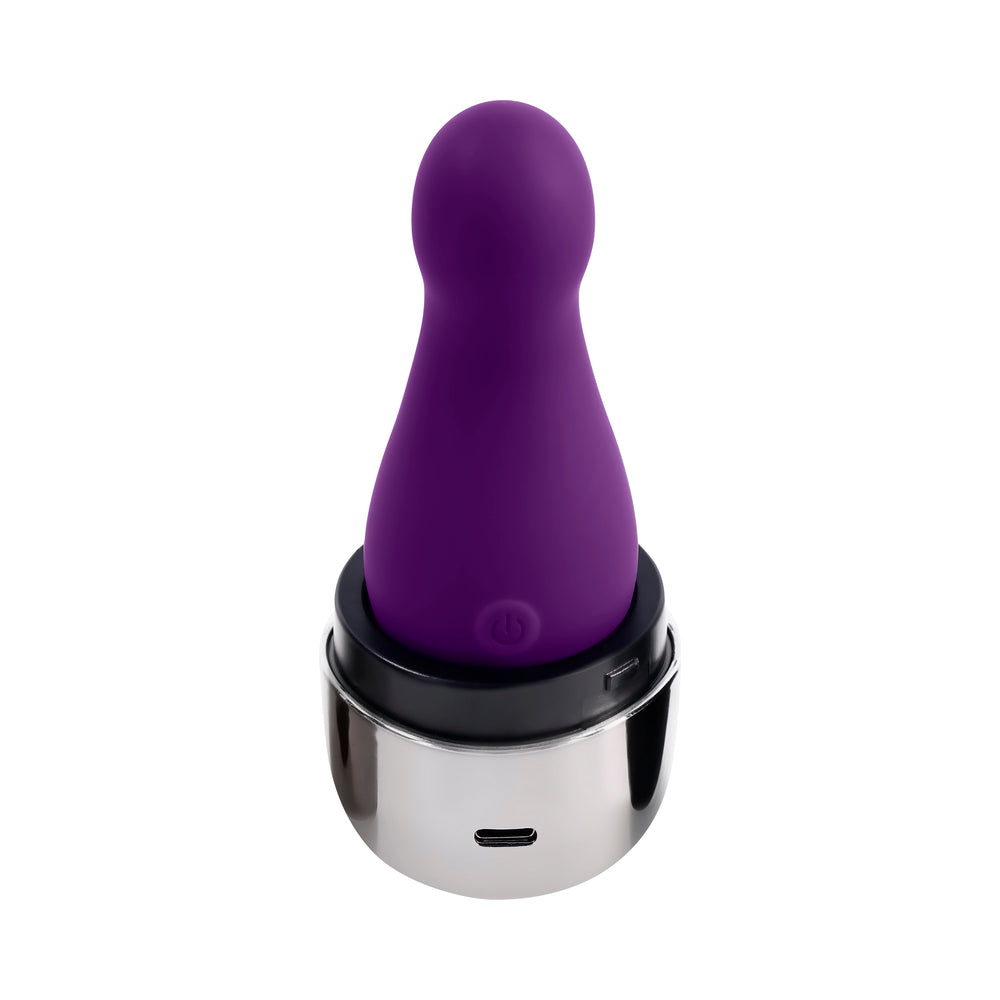 Playboy The Jet Set Vibe Silicone Vibrator with Wireless Charging - Acai/White