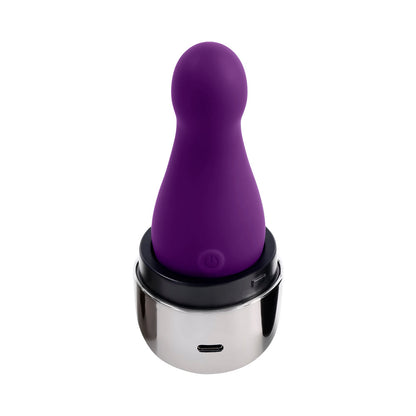 Playboy The Jet Set Vibe Silicone Vibrator with Wireless Charging - Acai/White