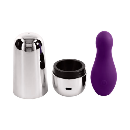 Playboy The Jet Set Vibe Silicone Vibrator with Wireless Charging - Acai/White