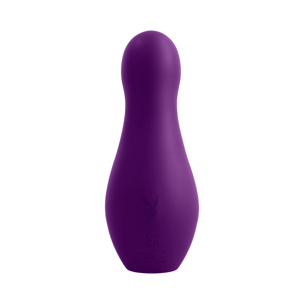 Playboy The Jet Set Vibe Silicone Vibrator with Wireless Charging - Acai/White