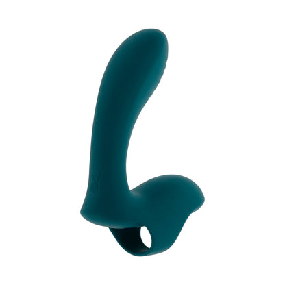 Playboy Wrapped Around Your Finger Multi Play Finger Vibrator – Deep Teal